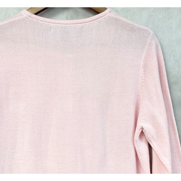 VTG IB Diffusion Cardigan Sweater Womens Large Pastel Pink Flower Dainty Fairy - Picture 6 of 11